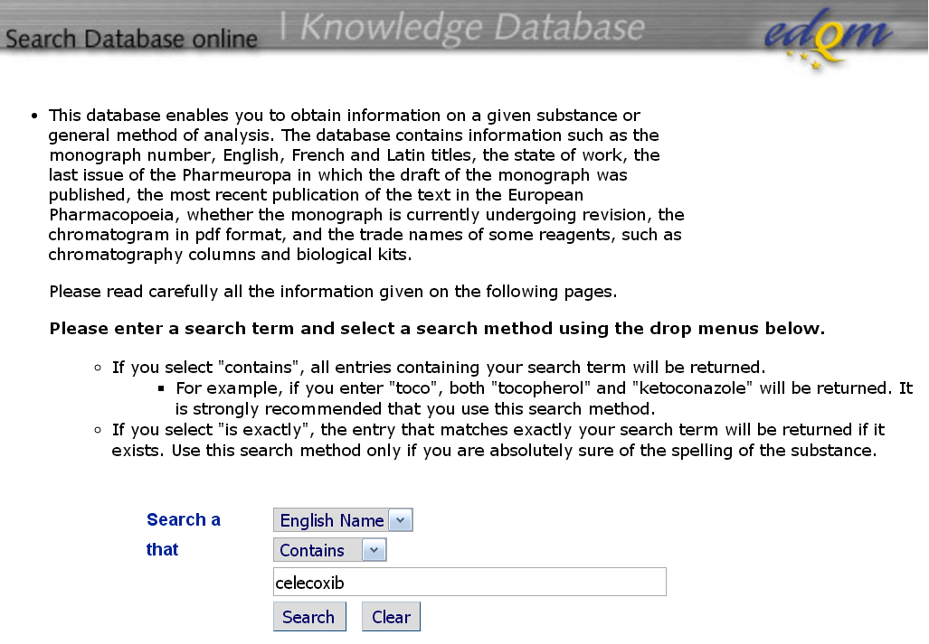 Knowledge-database EDQM